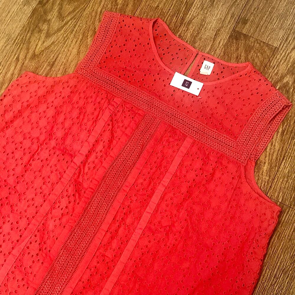 GAP Pink / Orange Embroidery Lace Mix Sleeveless Blouse Size XXL